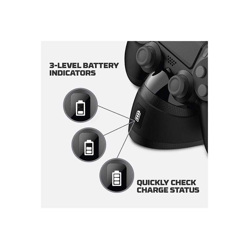 HyperX Chargeplay Duo, Controller Charging Station for PS4, Charges Two DUALSHOCK 4 Controllers Via The Ext Port, (HX-CPDU-G)