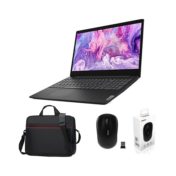 Lenovo IP3-81WQ00QPED Celeron N4020 4GB DDR4 Onboard 256GB NVMe (HDD Support) Shared Graphics 15.6" HD EN/AR Keyboard + Free Carrying Case + Free Wireless Mouse