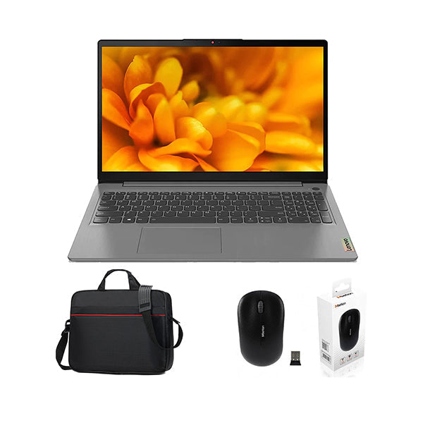 Lenovo IP3-82H803S0ED Core I3-1115G4 8GB DDR4, 256GB NVMe (Support HDD) Shared Graphics 15.6" FHD EN/AR Keyboard + Free Carrying Case + Wireless Mouse