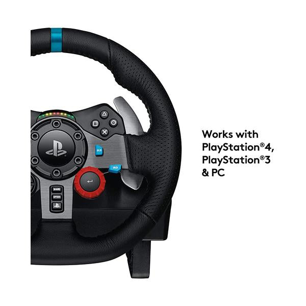 Logitech G29 Driving Force Racing Wheel and Floor Pedals, Real Force Feedback, Stainless Steel Paddle Shifters, Leather Steering Wheel Cover, Adjustable Floor Pedals, PS4/PS3/PC/Mac