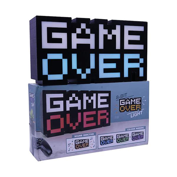 Paladone Game Over Light - Color Changing - Sound Reactive - Collectible Decor Lamp for any Room - Light for Gamers and Adults
