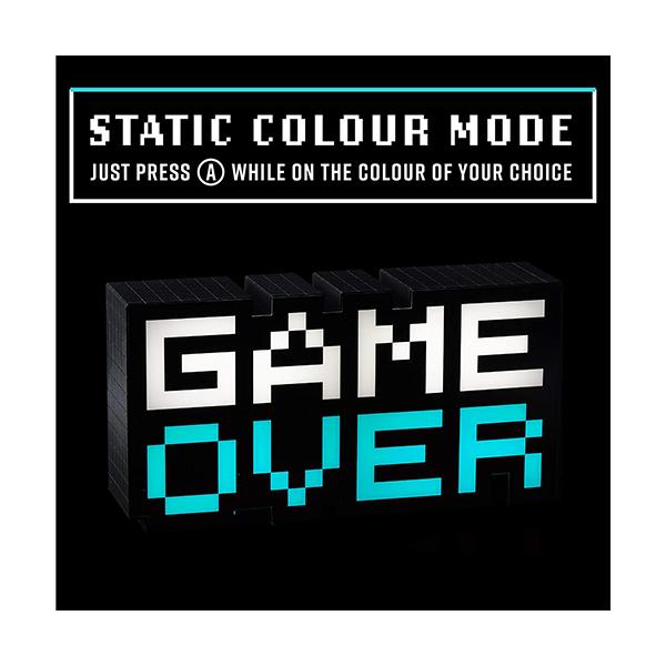 Paladone Game Over Light - Color Changing - Sound Reactive - Collectible Decor Lamp for any Room - Light for Gamers and Adults