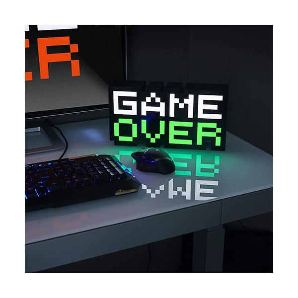 Paladone Game Over Light - Color Changing - Sound Reactive - Collectible Decor Lamp for any Room - Light for Gamers and Adults