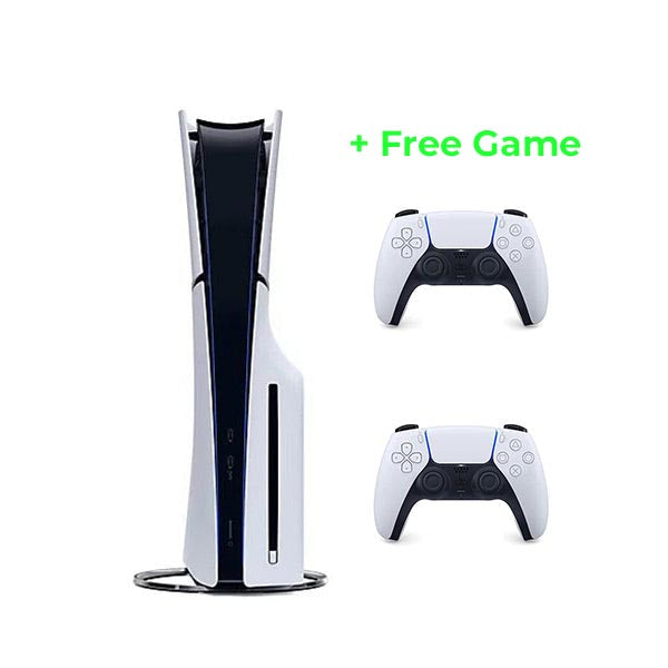 New PlayStation 5 Console Slim European + 2 x Dualsense Wireless Controllers + 1 Free Game