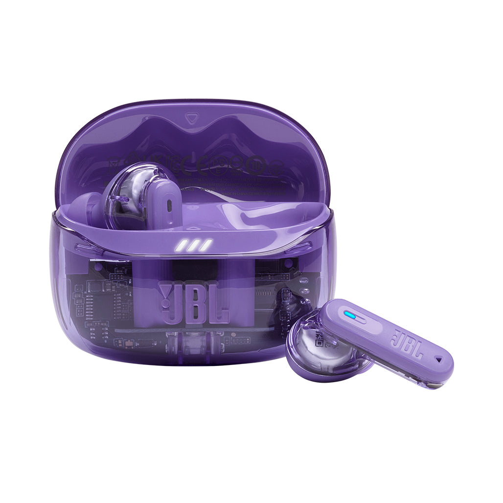 JBL Tune Beam 2 Ghost Edition - True Wireless Earbuds with Adaptive Noise Cancelling and JBL Pure Bass Sound