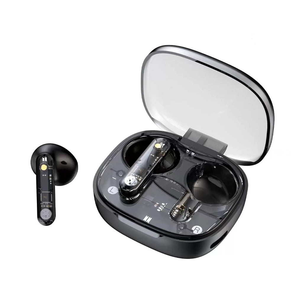 Green Lion Transparent Pro Wireless Earbuds - GNTPROTWSBK