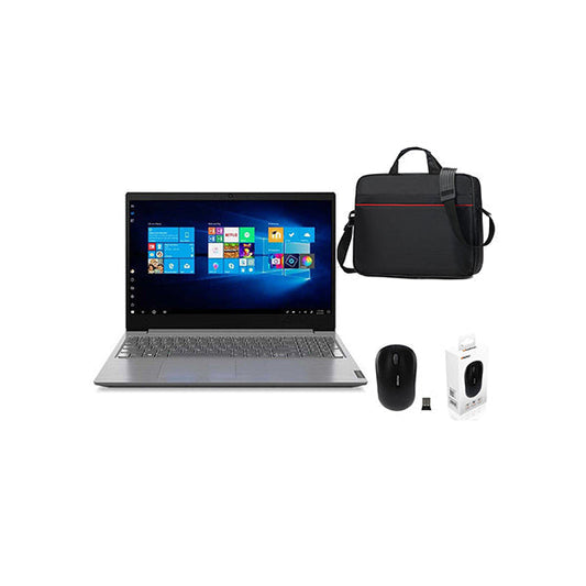 Lenovo V15-82C7007VED Laptop, 15.6” Display, AMD Ryzen 3 3250U, 4GB Ram, 256GB SSD, Shared VGA, EN/AR Keyboard + Free Carrying Case + Wireless Mouse