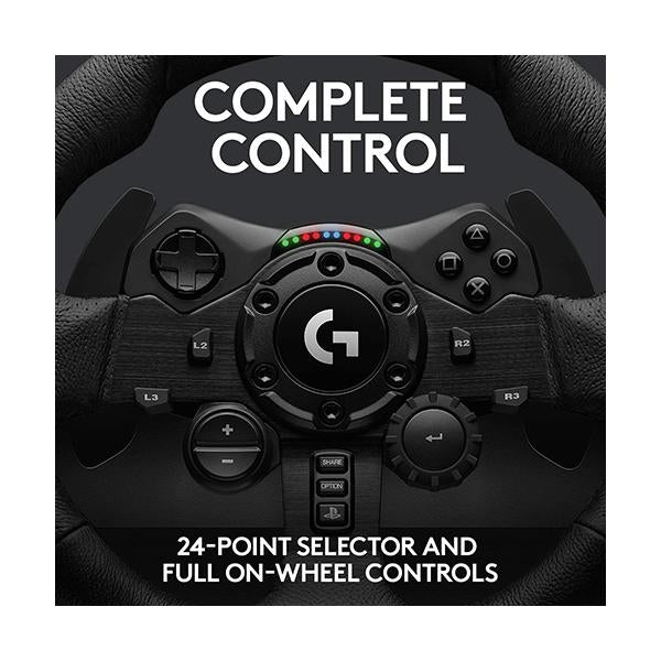 Logitech G923 Racing Wheel and Pedals for PS5, PS4 and PC Featuring TRUEFORCE up to 1000 Hz Force Feedback, Responsive Pedal, Dual Clutch Launch Control, and Genuine Leather Wheel Cover