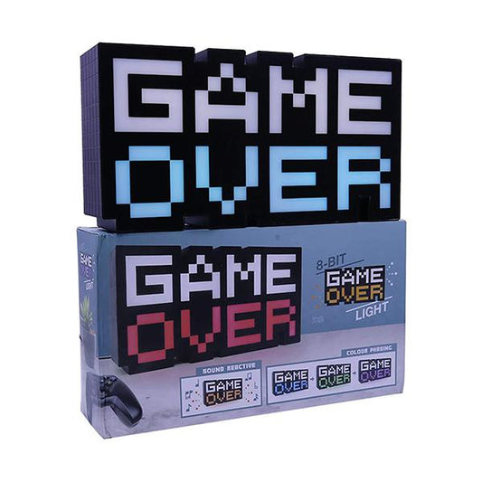 Paladone Game Over Light - Color Changing - Sound Reactive - Collectible Decor Lamp for any Room - Light for Gamers and Adults