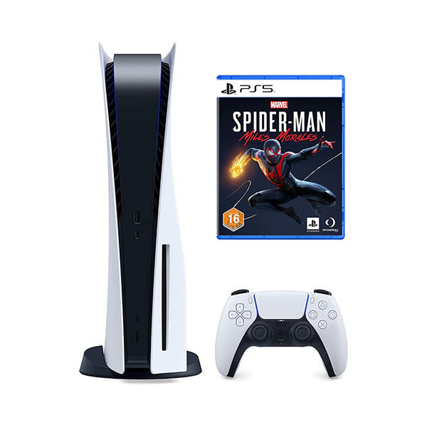 Sony PlayStation 5 Console + Spider-Man Miles Morales Free DVD Game with Official Magnet/Fattal Warranty