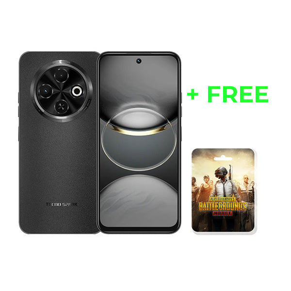 TECNO Spark 30c 16GB/256GB (8GB Extended RAM) Cover and Protection Included + Free PUBG Mobile 60 UC Voucher + 100 Days Screen Replacement Warranty
